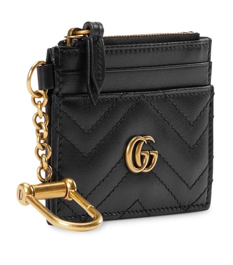 gucci card holder with chain|Gucci GG Marmont Leather Card Holder .